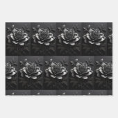 Monochrome Tree Elegance Wrapping Paper Geschenkpapier Set (Vorderseite)
