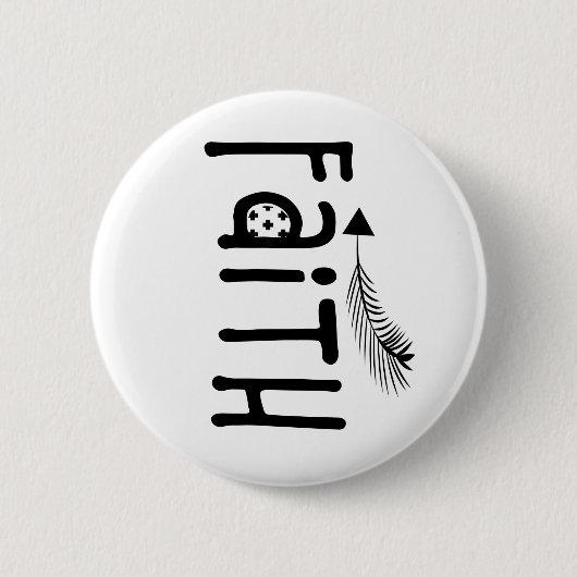 Monochrome Treue Tribal Pfeil Button (Vorderseite)