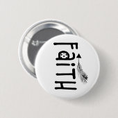 Monochrome Treue Tribal Pfeil Button (Vorne & Hinten)