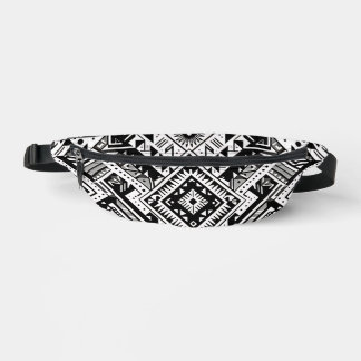 Monochrome Tribal- Bold Symmetrie in Schwarz Bauchtasche
