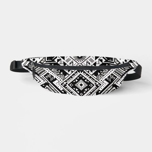 Monochrome Tribal- Bold Symmetrie in Schwarz Bauchtasche (Vorderseite)
