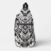 Monochrome Tribal- Bold Symmetrie in Schwarz Crossbody Bag (Vorderseite)