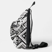 Monochrome Tribal- Bold Symmetrie in Schwarz Crossbody Bag (Rechts)