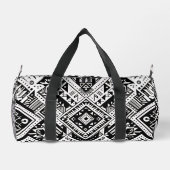 Monochrome Tribal- Bold Symmetrie in Schwarz Duffle Bag (Rückseite)