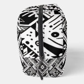 Monochrome Tribal- Bold Symmetrie in Schwarz Waschbeutel (Rechts)