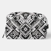 Monochrome Tribal- Bold Symmetrie in Schwarz Waschbeutel (Rückseite)