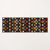 monochrome Tribal-Sechseck Yogamatte (Vorderseite (Horizontal))