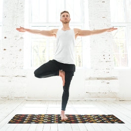 monochrome Tribal-Sechseck Yogamatte