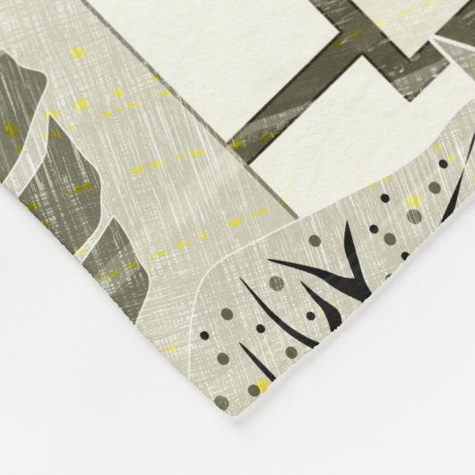 Monochrome tropische Muster. Fleecedecke (Ecke)