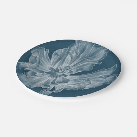 Monochrome Tulip II Pappteller (Schrägansicht)