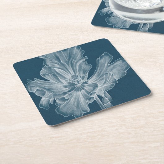 Monochrome Tulip II Rechteckiger Pappuntersetzer (angewinkelt)