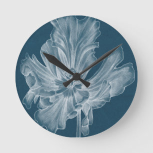 Monochrome Tulip II Runde Wanduhr