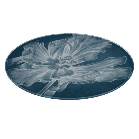 Monochrome Tulip II Schneidebrett (Ecke)