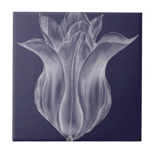 Monochrome Tulip III Fliese