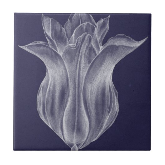 Monochrome Tulip III Fliese (Vorderseite)