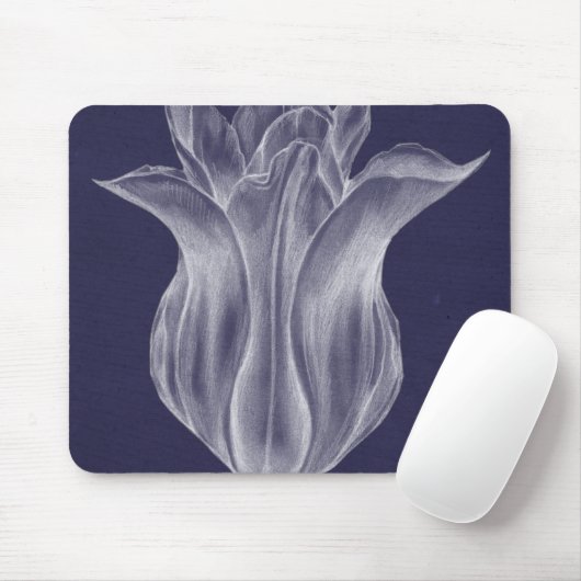 Monochrome Tulip III Mousepad (Mit Mouse)