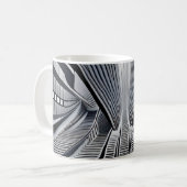 Monochrome Tunnel-Linien Kaffeetasse (Vorderseite Links)