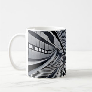Monochrome Tunnel-Linien Kaffeetasse