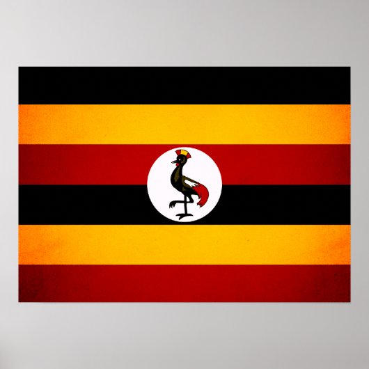 Monochrome Uganda-Flagge Poster (Vorne)