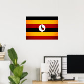 Monochrome Uganda-Flagge Poster (Heimbüro)