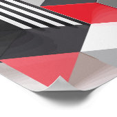 Monochrome und rote geometrische Blöcke Poster (Ecke)