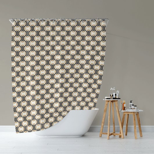 Monochrome Unendlichkeitsschleife Duschvorhang