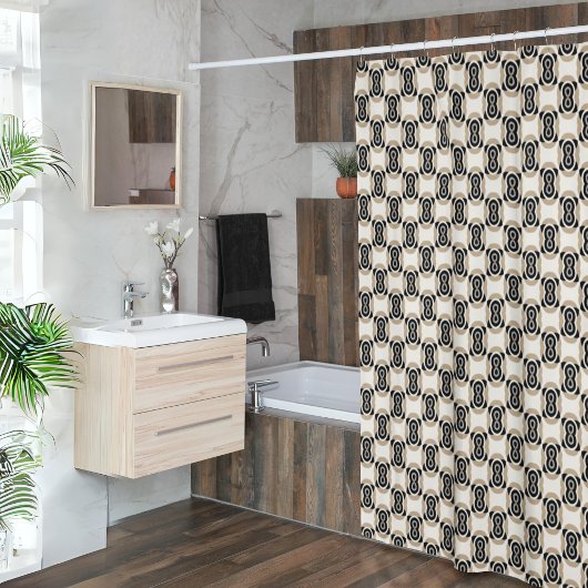 Monochrome Unendlichkeitsschleife Duschvorhang