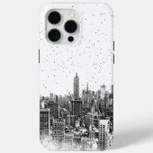 Monochrome Urban Skyline Case-Mate iPhone Hülle (Rückseite)