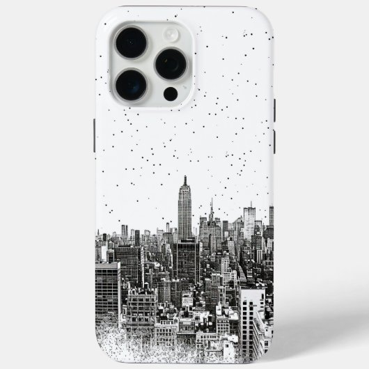 Monochrome Urban Skyline Case-Mate iPhone Hülle (Rückseite)
