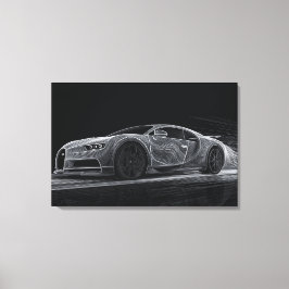 Monochrome Velocity | Automobilkunst (76 cm x 51 c Leinwanddruck