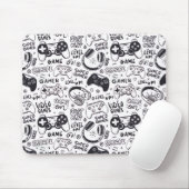 Monochrome Videospiel-Doodle-Mauspad Mousepad (Mit Mouse)