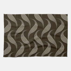 Monochrome Vintag: Geometrisches Nahtloses Ornamen Geschirrtuch