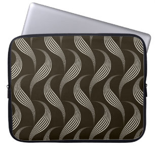 Monochrome Vintag: Geometrisches Nahtloses Ornamen Laptopschutzhülle