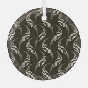Monochrome Vintag: Geometrisches Nahtloses Ornamen Ornament Aus Glas