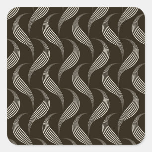 Monochrome Vintag: Geometrisches Nahtloses Ornamen Quadratischer Aufkleber