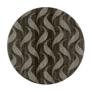 Monochrome Vintag: Geometrisches Nahtloses Ornamen Schneidebrett