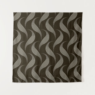 Monochrome Vintag: Geometrisches Nahtloses Ornamen Wandteppich