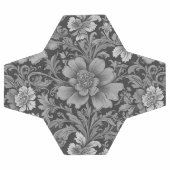 Monochrome Vintage Floral Pattern  Fußball (Flach)