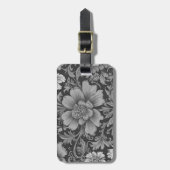 Monochrome Vintage Floral Pattern  Gepäckanhänger (Vorderseite vertikal)