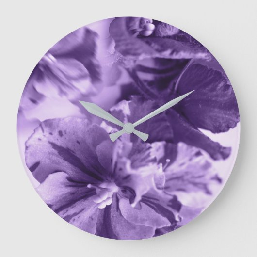 Monochrome Violette Große Wanduhr (Vorderseite)