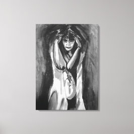 Monochrome Wasserfarbe von Sara Motolanez Leinwanddruck