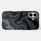 Monochrome Wave Abstraktes Muster Case-Mate iPhone Hülle (Rückseite (Horizontal))