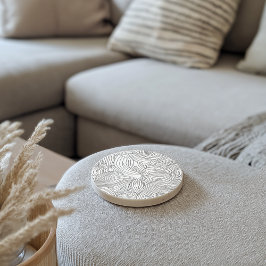 Monochrome Wave Pattern Stone Untersetzer