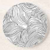 Monochrome Wave Pattern Stone Untersetzer (Vorne)