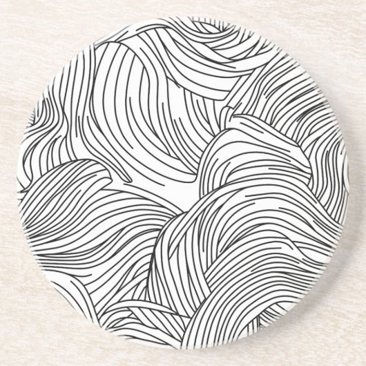 Monochrome Wave Pattern Stone Untersetzer (Vorne)