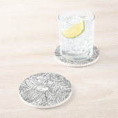 Monochrome Wave Pattern Stone Untersetzer (Seite)