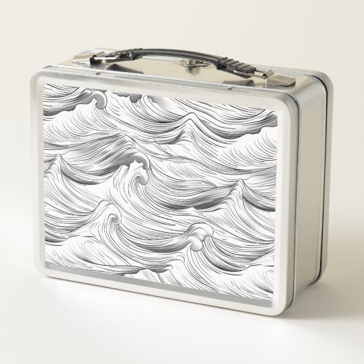 Monochrome Waves Metall Brotdose (Rückseite)