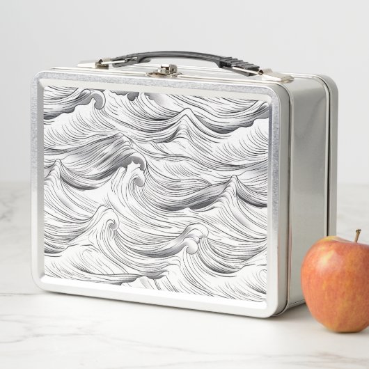 Monochrome Waves Metall Brotdose (Beispiel)