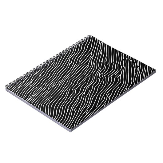 Monochrome Wavy-Linien-Notebook Notizblock (Linke Seite)