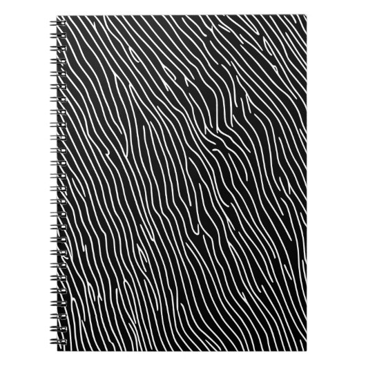 Monochrome Wavy-Linien-Notebook Notizblock (Vorderseite)